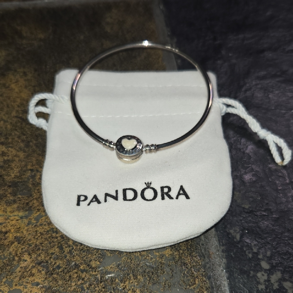 Pandora Silver Snake Chain Bracelet with Charm